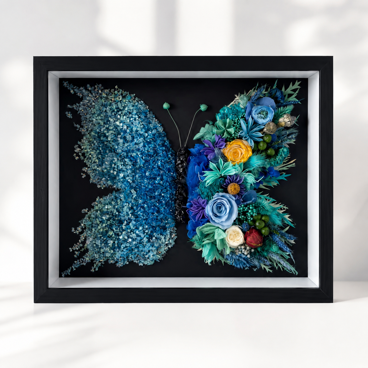 Custom Preserved Flower Butterfly Frame – Handmade Botanical Art Gift