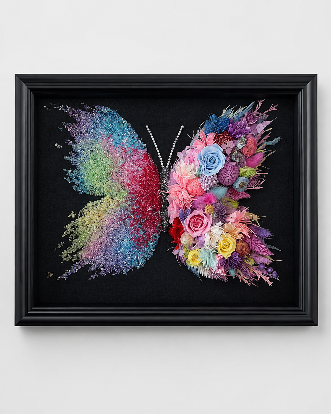 Custom Preserved Flower Butterfly Frame – Handmade Botanical Art Gift