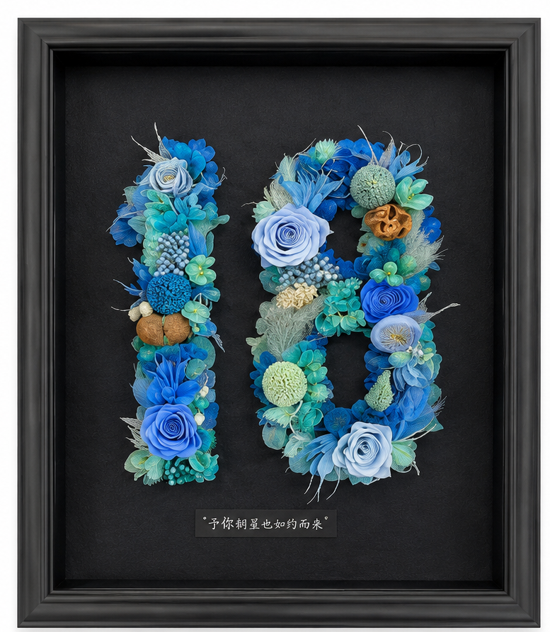 Customized preserved flower digital photo number – Handmade botanical art gifts