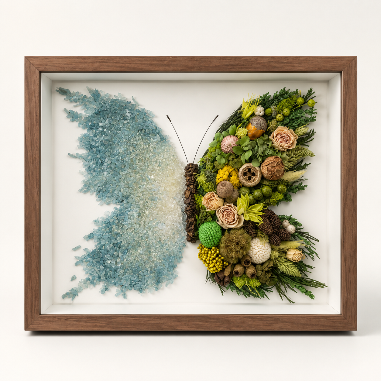 Custom Preserved Flower Butterfly Frame – Handmade Botanical Art Gift
