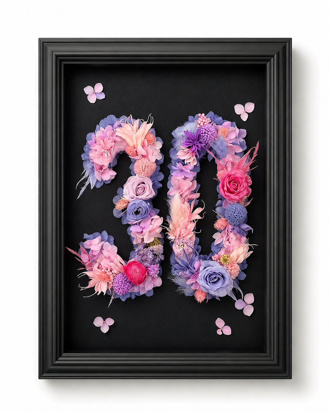 Customized preserved flower digital photo number – Handmade botanical art gifts