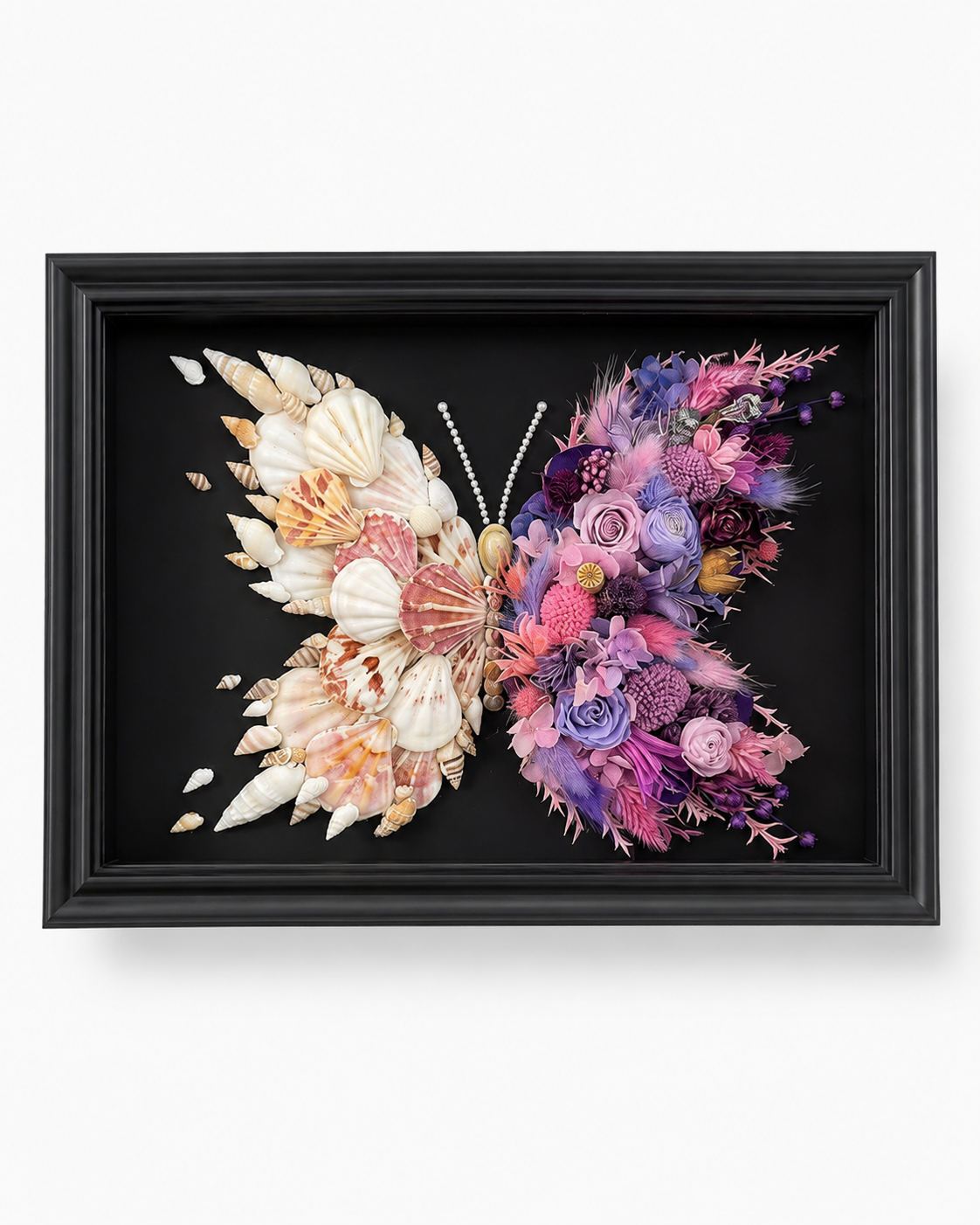Custom Preserved Flower Butterfly Frame – Handmade Botanical Art Gift