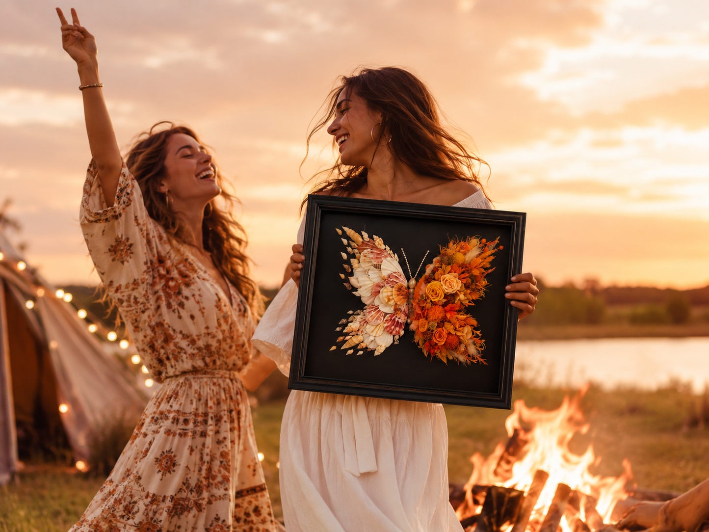 Custom Preserved Flower Butterfly Frame – Handmade Botanical Art Gift