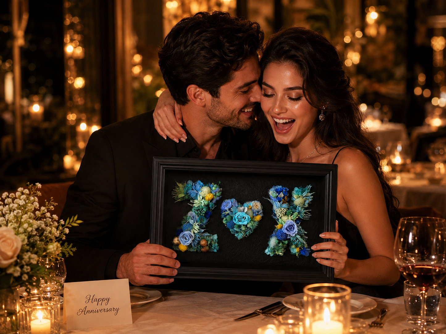 Custom preserved flower letter photo frames – Handmade botanical art gifts